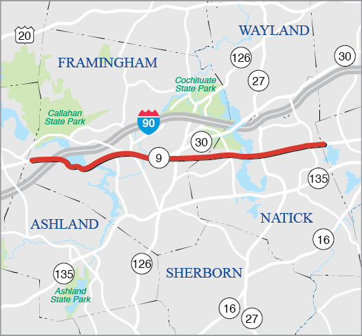 Framingham and Natick: Resurfacing and Related Work on Route 9 